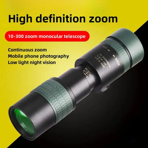 High Definition 10-300X Zoom Portable Binocular Telescope Mobile shop