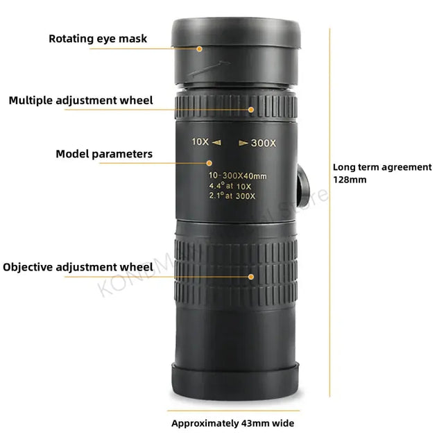 High Definition 10-300X Zoom Portable Binocular Telescope Mobile shop