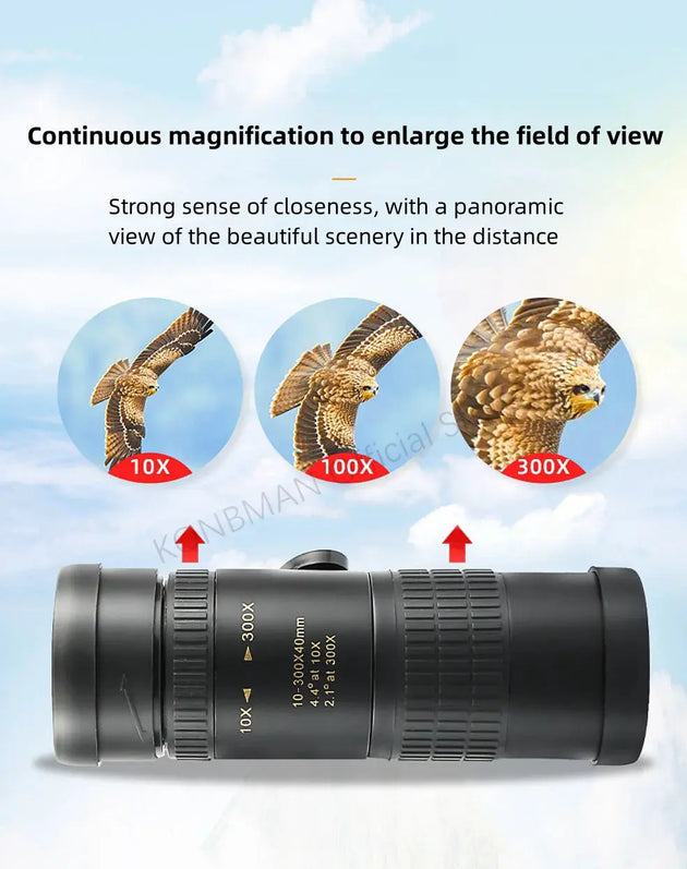 High Definition 10-300X Zoom Portable Binocular Telescope Mobile shop