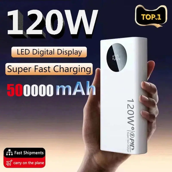 120W High Capacity Fast Charging Power Bank with Built-in Cables Ryglobal