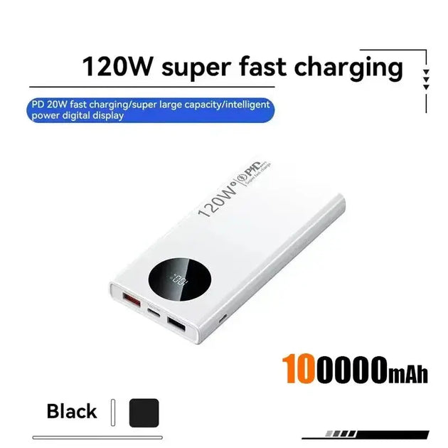 120W Super Fast Portable Power Bank with Digital Display and Two-Way Quick Charge Ryglobal