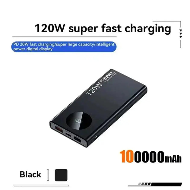 120W Super Fast Portable Power Bank with Digital Display and Two-Way Quick Charge Ryglobal