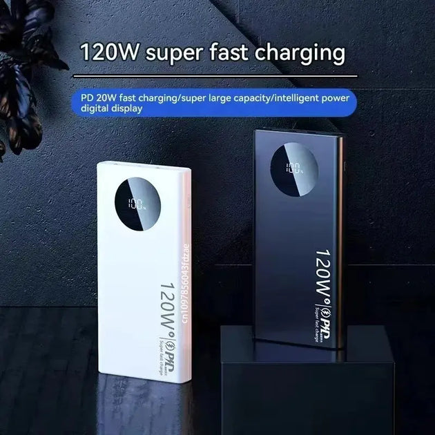 120W Super Fast Portable Power Bank with Digital Display and Two-Way Quick Charge Ryglobal