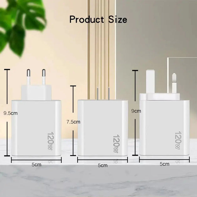 120W 5-Port Fast Charging USB Charger for Mobile Devices Ryglobal