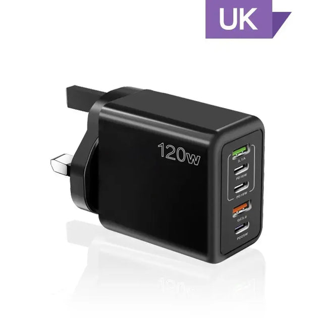 120W 5-Port Fast Charging USB Charger for Mobile Devices Ryglobal