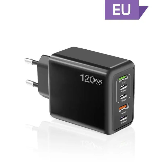 120W 5-Port Fast Charging USB Charger for Mobile Devices Ryglobal