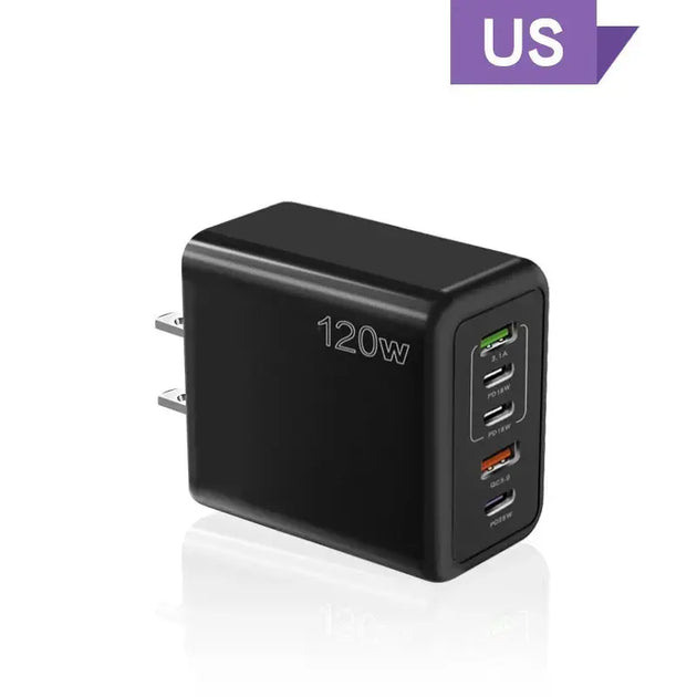 120W 5-Port Fast Charging USB Charger for Mobile Devices Ryglobal