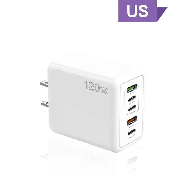 120W 5-Port Fast Charging USB Charger for Mobile Devices Ryglobal