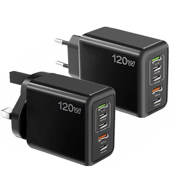 120W 5-Port Fast Charging USB Charger for Mobile Devices Ryglobal