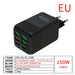 150W 6-Port PD QC 4.0 USB-C Fast Charger Adapter Ryglobal