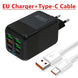 150W 6-Port PD QC 4.0 USB-C Fast Charger Adapter Ryglobal