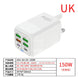 150W 6-Port PD QC 4.0 USB-C Fast Charger Adapter Ryglobal