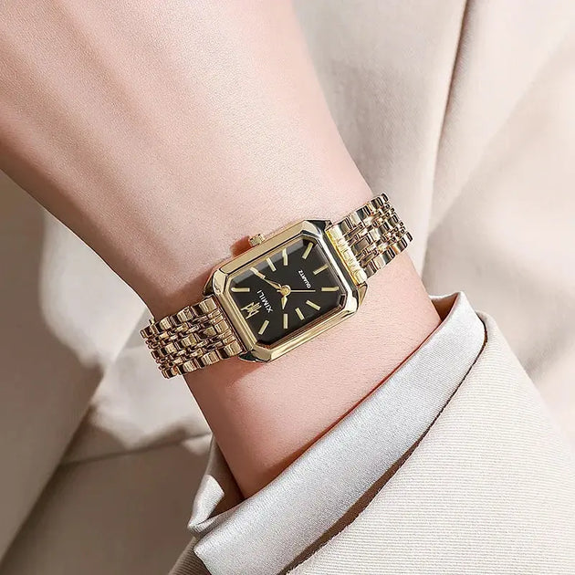 Luxury Stainless Steel Square Quartz Watch for Women Mobile shop