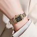 Luxury Stainless Steel Square Quartz Watch for Women Mobile shop
