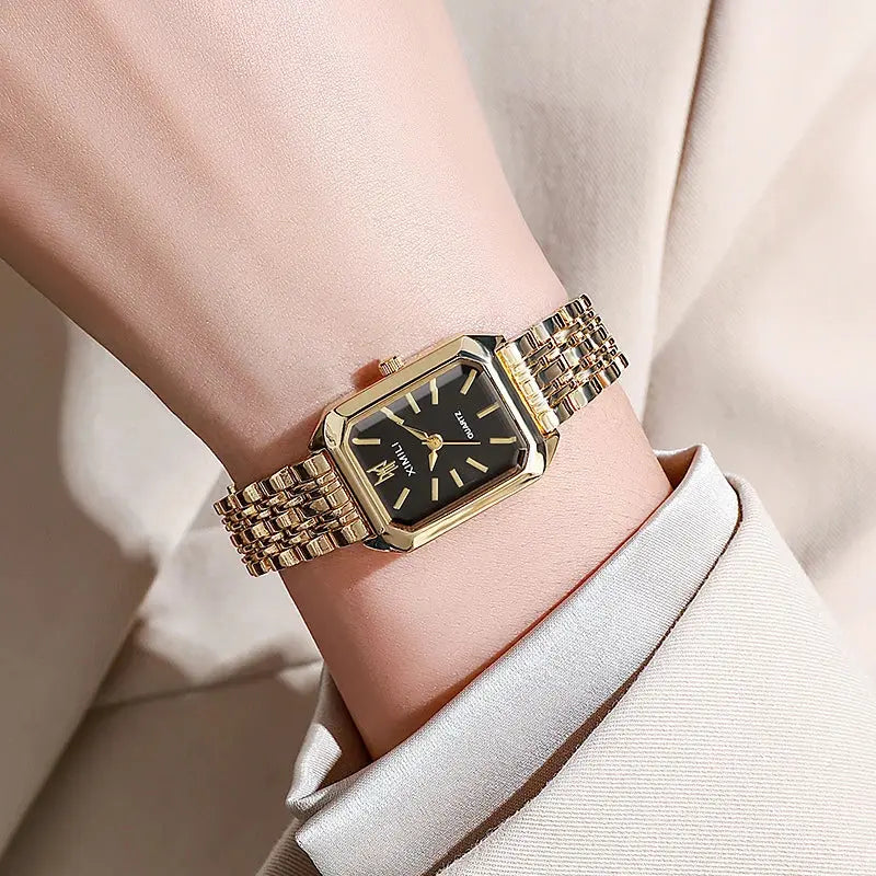 Luxury Stainless Steel Square Quartz Watch for Women Mobile shop