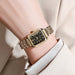Luxury Stainless Steel Square Quartz Watch for Women Mobile shop