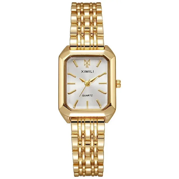 Luxury Stainless Steel Square Quartz Watch for Women Mobile shop