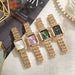 Luxury Stainless Steel Square Quartz Watch for Women Mobile shop