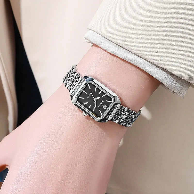 Luxury Stainless Steel Square Quartz Watch for Women Mobile shop