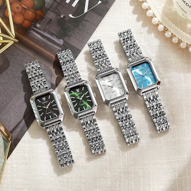Luxury Stainless Steel Square Quartz Watch for Women Mobile shop