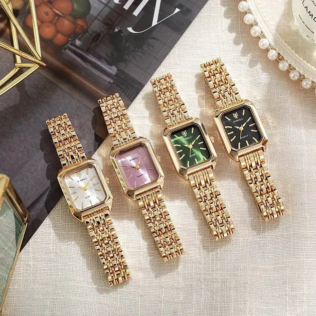 Luxury Stainless Steel Square Quartz Watch for Women Mobile shop