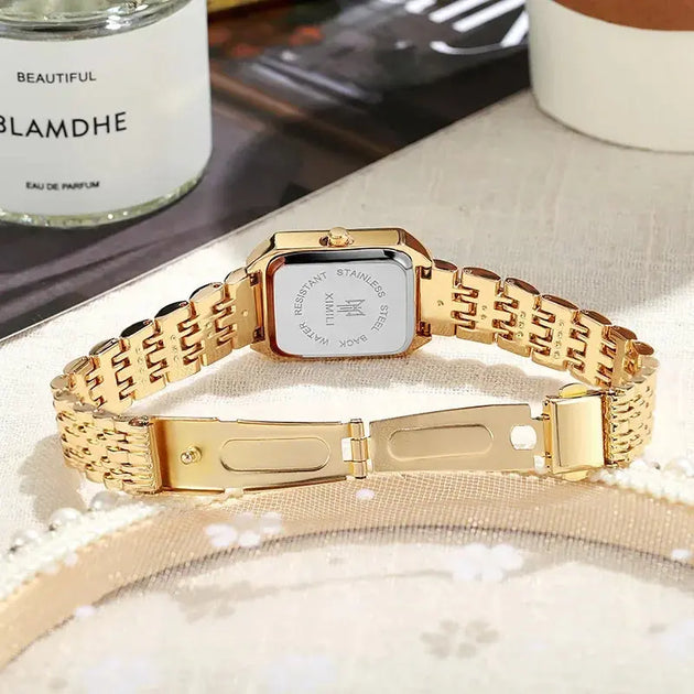Luxury Stainless Steel Square Quartz Watch for Women Mobile shop