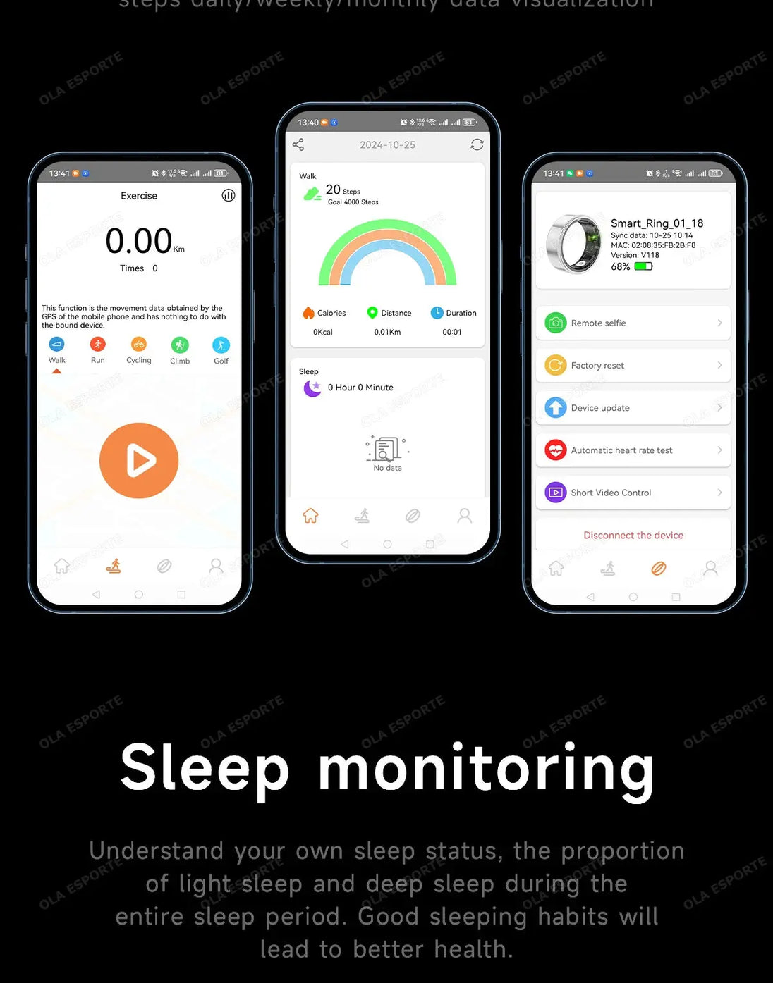 Ola Esporte Smart Ring with Health Monitoring & Gesture Control Mobile shop
