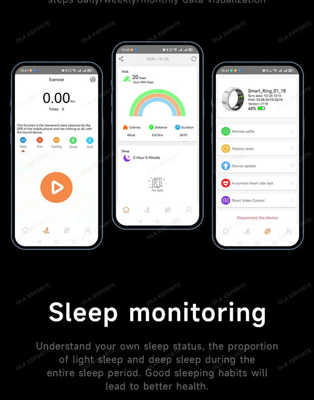 Ola Esporte Smart Ring with Health Monitoring & Gesture Control Mobile shop
