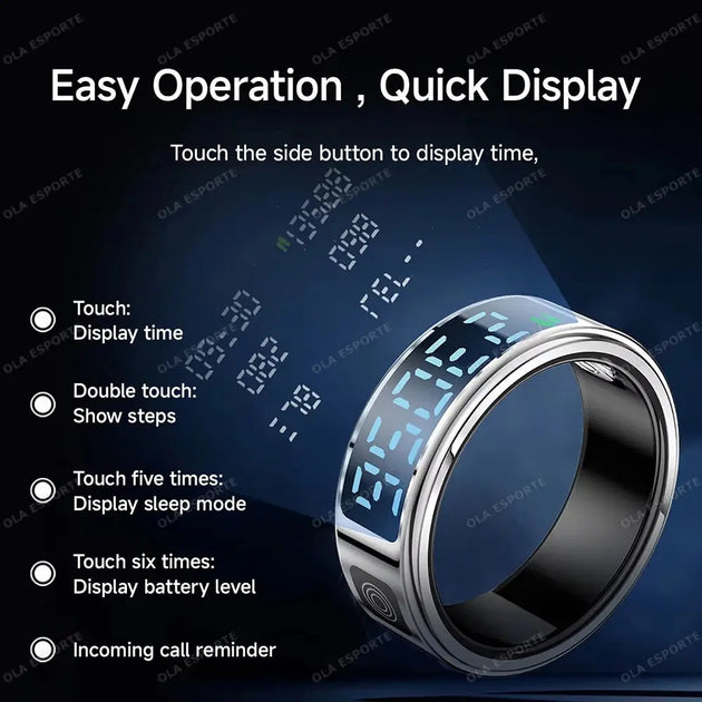 Ola Esporte Smart Ring with Health Monitoring & Gesture Control Mobile shop