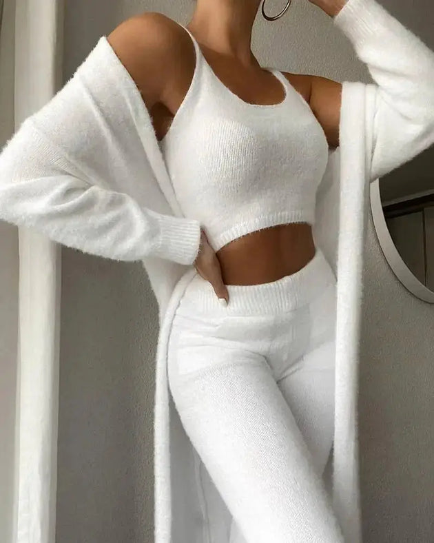 3 - Piece Fuzzy Fleece Loungewear Set - Mobile shop