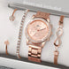 Luxury Rhinestone Women’s Quartz Watch Bracelet Set - 4PCS Mobile shop