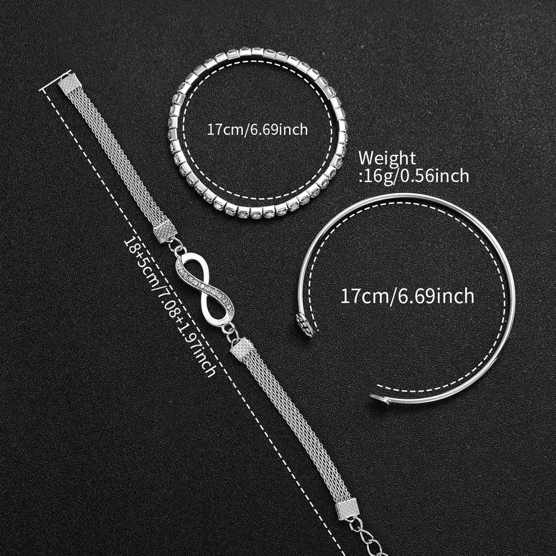 Luxury Rhinestone Women’s Quartz Watch Bracelet Set - 4PCS Mobile shop
