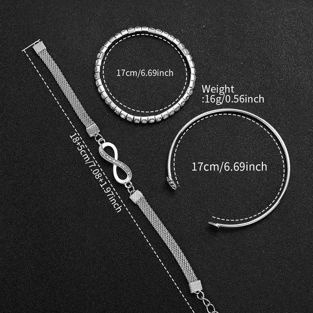 Luxury Rhinestone Women’s Quartz Watch Bracelet Set - 4PCS Mobile shop