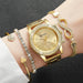 Luxury Rhinestone Women’s Quartz Watch Bracelet Set - 4PCS Mobile shop