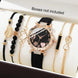 Luxury Women's Leather Analog Watch Set - 6PCS Fashion Bracelet Collection Mobile shop