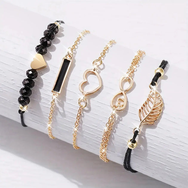 Luxury Women's Leather Analog Watch Set - 6PCS Fashion Bracelet Collection Mobile shop