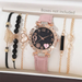 Luxury Women's Leather Analog Watch Set - 6PCS Fashion Bracelet Collection Mobile shop