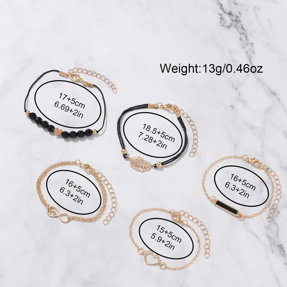 Luxury Women's Leather Analog Watch Set - 6PCS Fashion Bracelet Collection Mobile shop