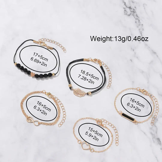 Luxury Women's Leather Analog Watch Set - 6PCS Fashion Bracelet Collection Mobile shop