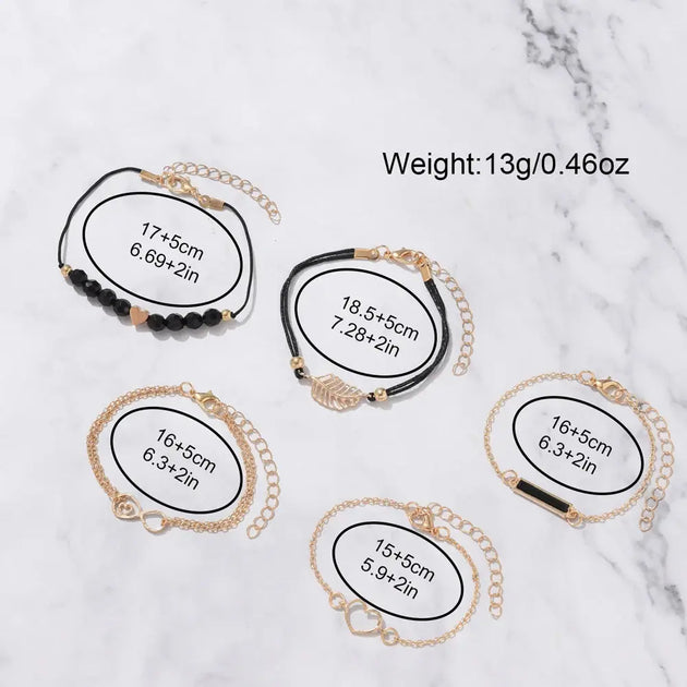 Luxury Women's Leather Analog Watch Set - 6PCS Fashion Bracelet Collection Mobile shop