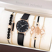 Luxury Women's Leather Analog Watch Set - 6PCS Fashion Bracelet Collection Mobile shop