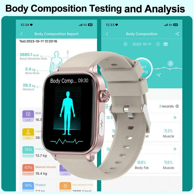 KENPANG 2024 Smart Health Watch with ECG, PPG, Blood Monitoring, and Bluetooth Call Function Ryglobal