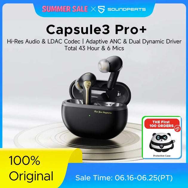 SoundPEATS Capsule3 Pro+ ANC Wireless Earbuds with Hi-Res Audio Ryglobal