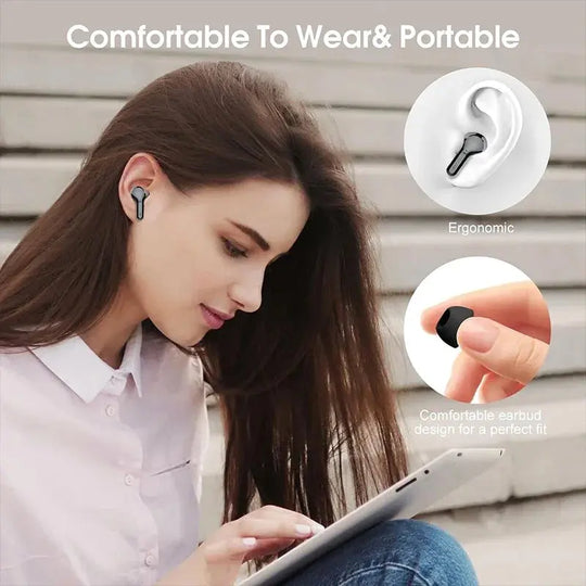 UYUXIO HiFi Stereo Wireless Earbuds with ENC Noise Cancelling and 48H Battery Life Ryglobal