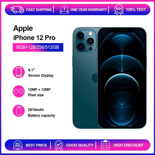 Apple iPhone 12 Pro - 6.1" Super Retina, 128/256GB, Unlocked Mobile shop