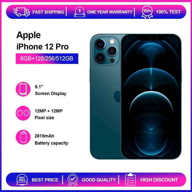 Apple iPhone 12 Pro - 6.1" Super Retina, 128/256GB, Unlocked Mobile shop