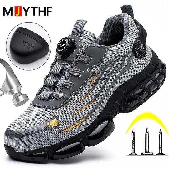 MJYTHFC Men's Anti-Smash & Anti-Puncture Safety Work Shoes Ryglobal