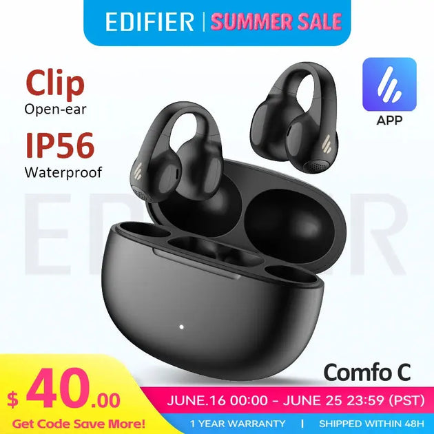 Edifier Comfo C Open-Ear Bluetooth Sports Earbuds with IP54 Waterproofing Ryglobal