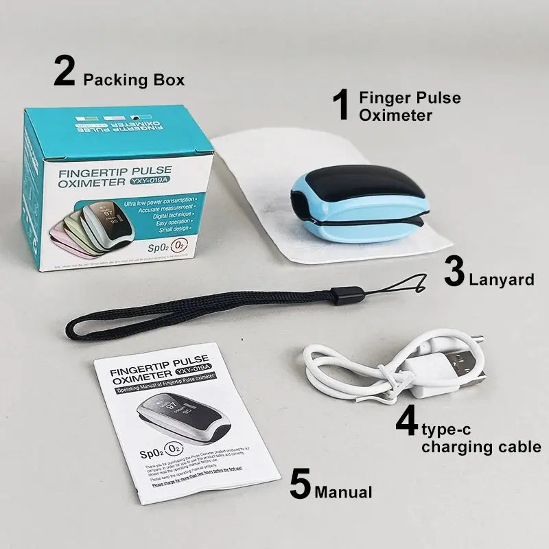 Justlang Rechargeable Fingertip Pulse Oximeter with LED Display for Children Ryglobal