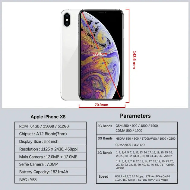 Apple iPhone XS Max - 6.5" Super Retina, 64GB/256GB, Unlocked, iOS A12 Bionic Mobile shop
